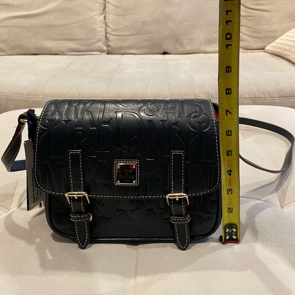 dooney and bourke retro embossed blue leather Safari crossbody Bag - Picture 7 of 13